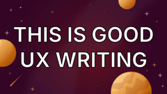 This is good UX writing image