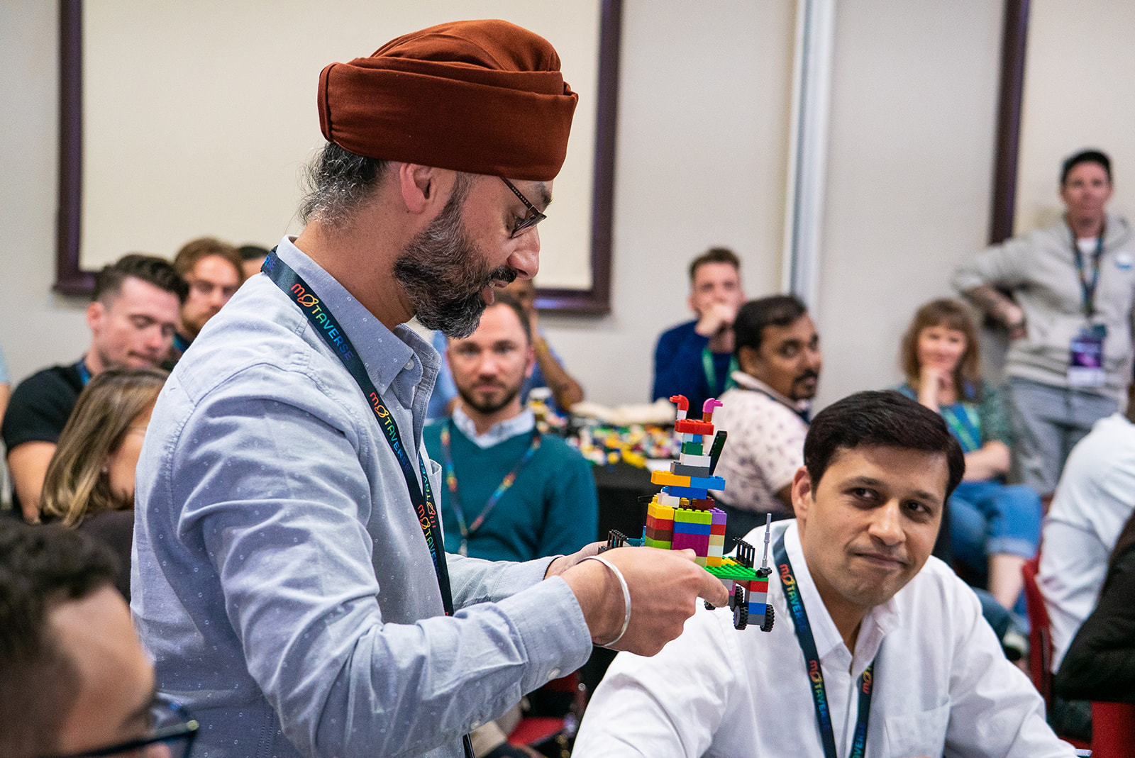Dalbir Sehmbi shows a lego model