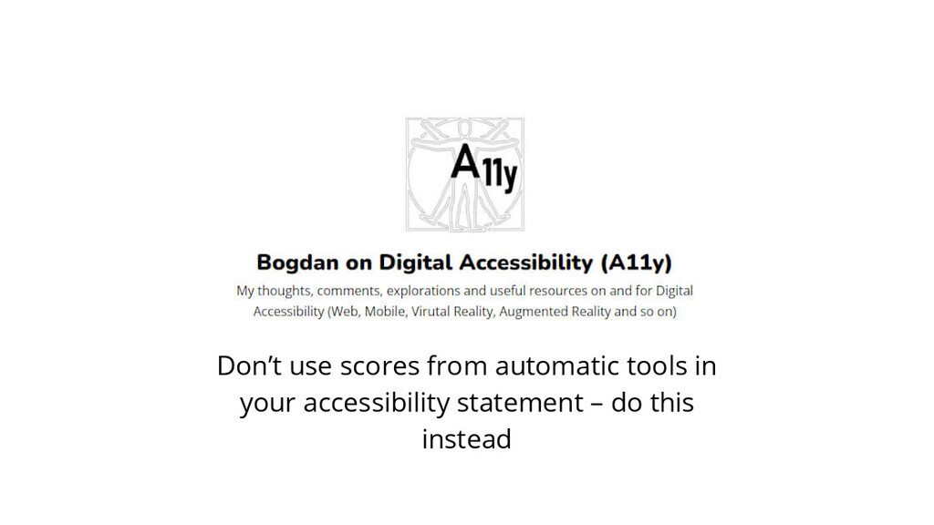 Don’t use scores from automatic tools in your accessibility statement – do this instead image