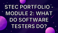 STEC Portfolio - Module 2: What Do Software Testers Do? image