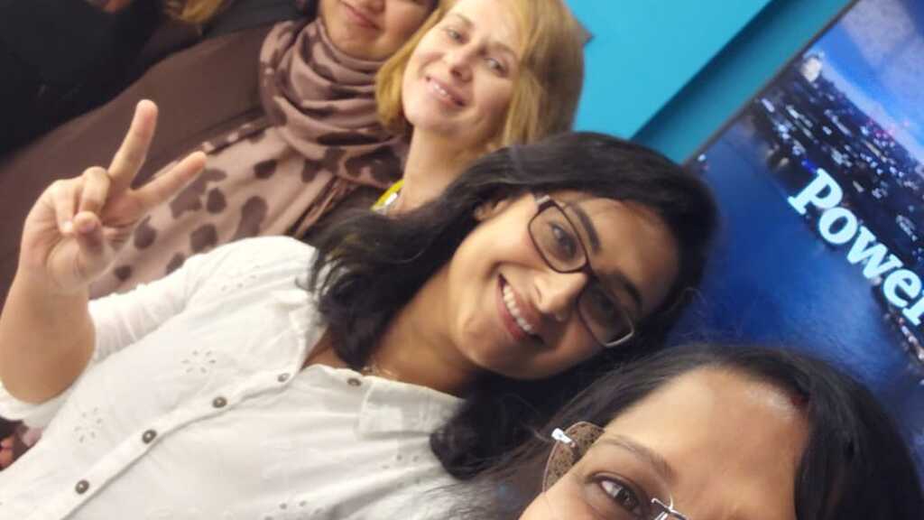 Great catch up with community members at Leading With AI event image