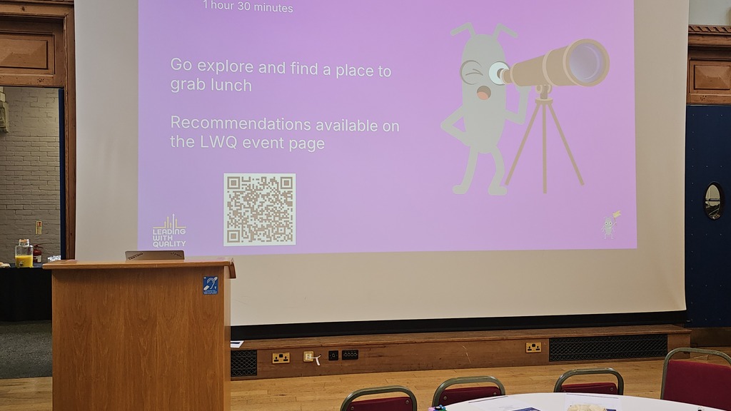 Picture of a slide from Leading with Quality 2026 that says it's time for lunch. image