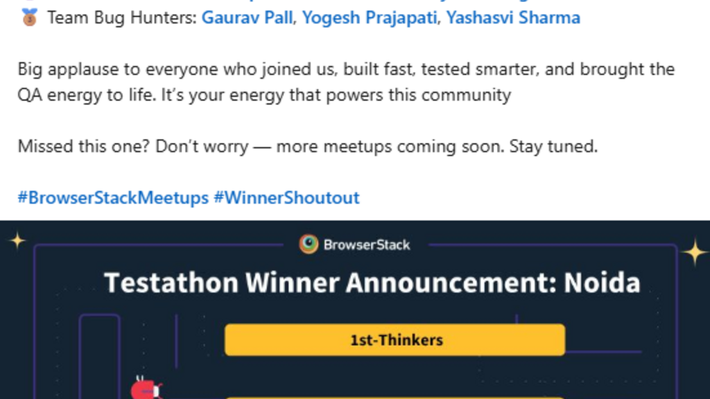 Win Browserstack Testathon For Delhi-NCR Region