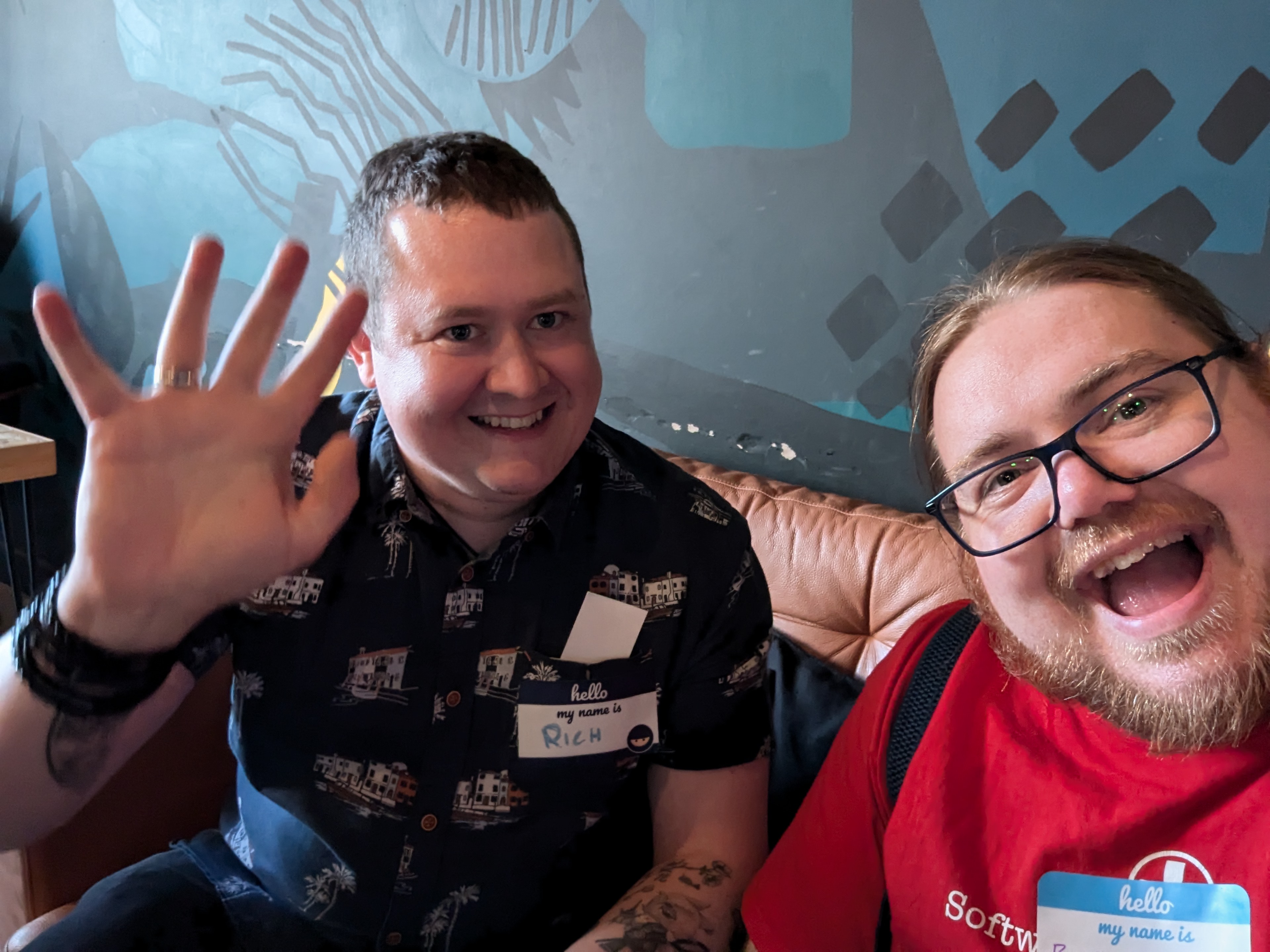 Richard Adams and Ben Dowen ad the pre-bash social