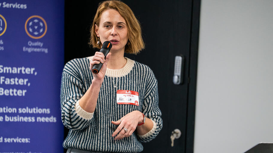 Nataliia Burmei talks for 99 seconds at MoT London  image