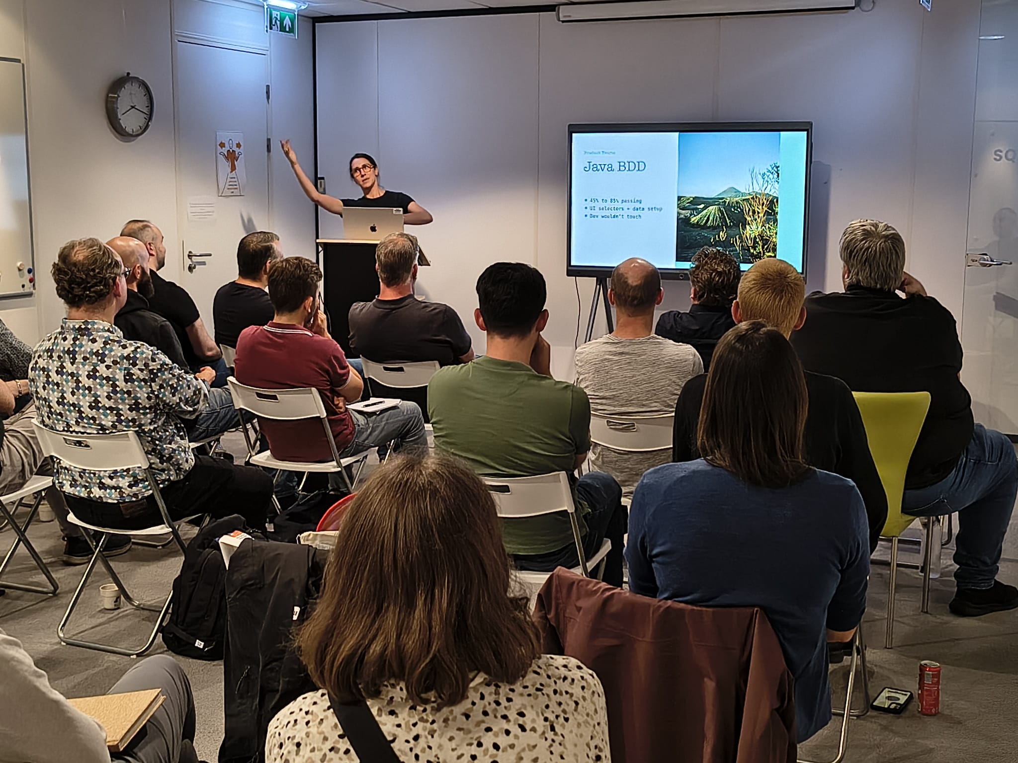 We were treated to a stellar lineup of speakers:
Jarsto van Santen, a true legend from the Dutch TestBash era, reminded us why he’s still a crowd favorite.
Martin Gijsen, Automation in Testing Strategist at PuPPET, brought sharp insights and fresh perspectives.
And of course, the ever-vibrant Elizabeth Zagroba, who lit up the room with her energy and wisdom. If you haven’t seen her speak yet — make sure you do at the upcoming TestBash!

It was an evening of reconnection, inspiration, and a shared sense of “we’re building something again.” The MoT-NL chapter is alive, and this is just the beginning.
Here’s to more meetups, more stories, and more testing magic. 🚀