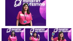 4 Photobooth Images from TestBash 2024

This attendee wears a pink Ministry of Testing shirt with a lanyard, and in each photo, their poses are varied. This attendee has Medium length brown hair,... image