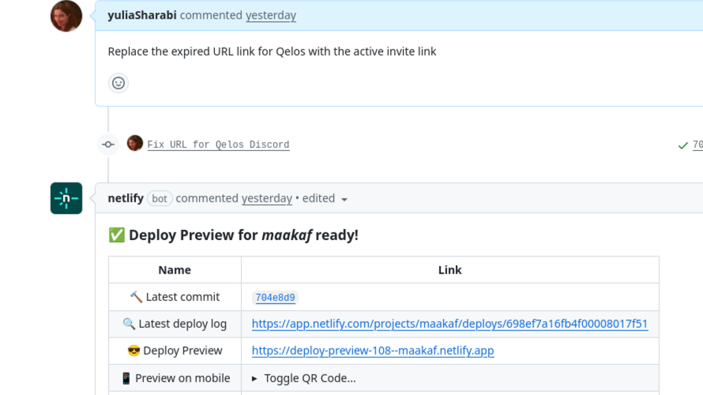 The illustration of a fix of a PR in github platform. image