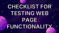 Checklist for Testing Web Page Functionality image