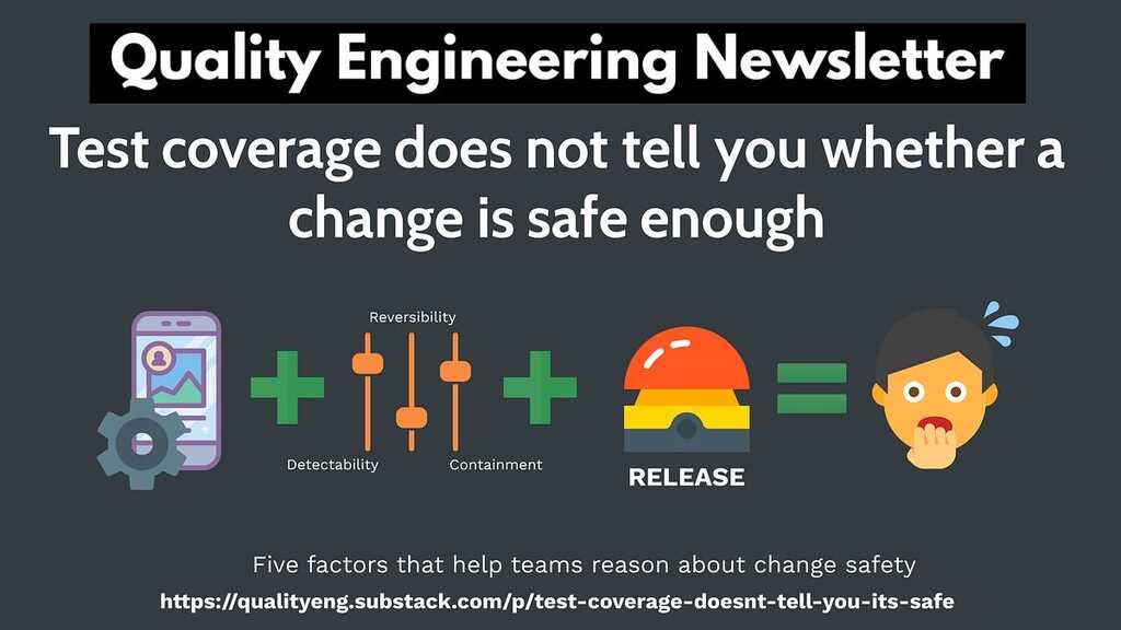 Test coverage does not tell you whether a change is safe enough image image