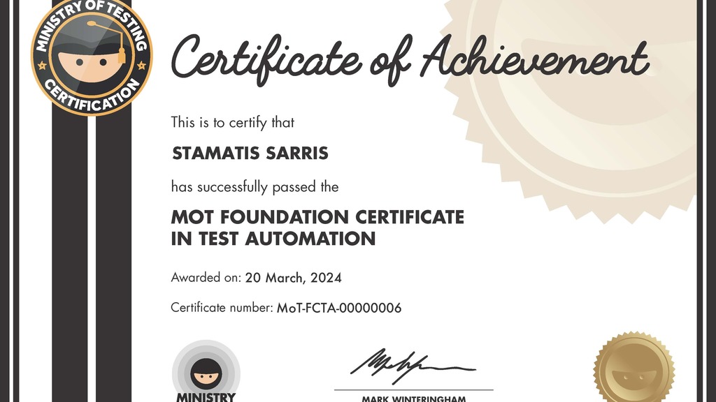 MoT Foundation Certificate in Test Automation image