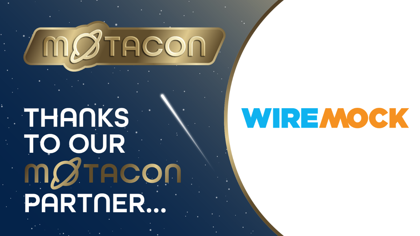 A widescreen MoTaCon promotional graphic featuring a starry dark blue background. A gold MoTaCon emblem and text read... image
