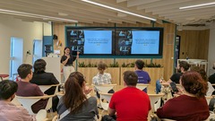 Emily presenting from Muggle to Magician at MoT Barcelona Meetup image