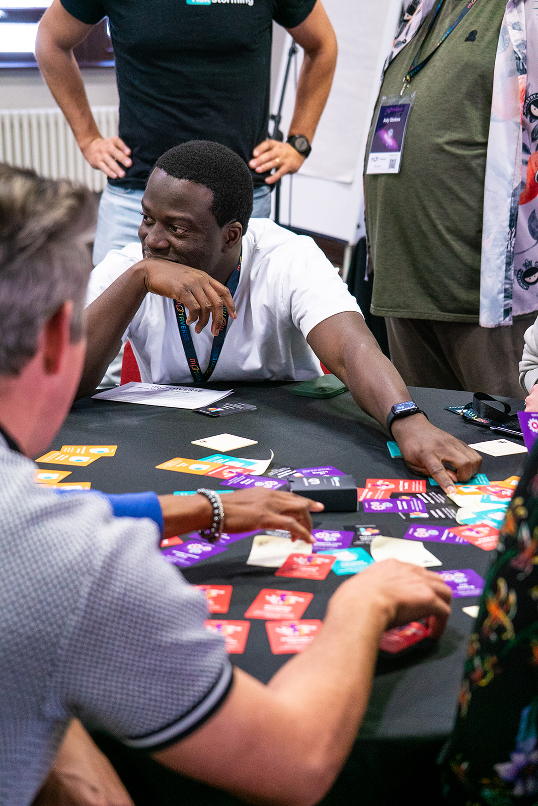 People gathered around a RiskStorming and AI session.