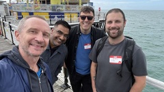 Two pairs of peers on a pier image