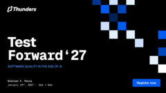 Test Forward'27 · Software Quality in the age of AI image