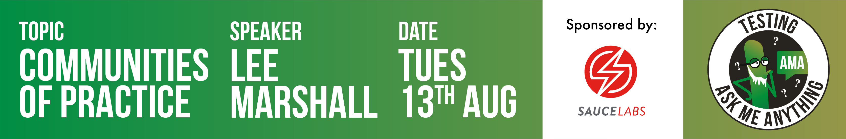 Testing Ask Me Anything - Communities of Practice - Lee Marshall banner image