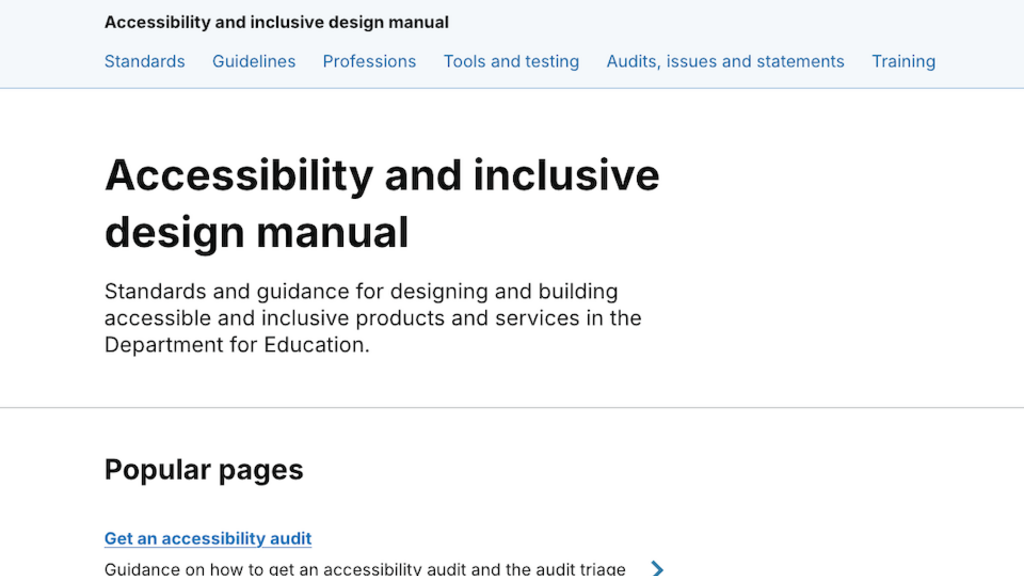 Improving the DfE accessibility and inclusive design manual image