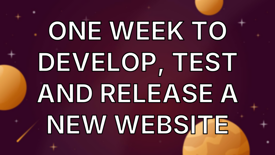 One Week to Develop, Test and Release a New Website image