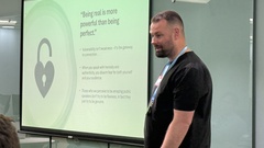 08/05/25 MoT London Meetup. Chris Henderson delivers a talk about vulnerability and public speaking. It was great!

Chris, Rosie Sherry and I met earlier to discuss how Ministry of Testing and Du... image
