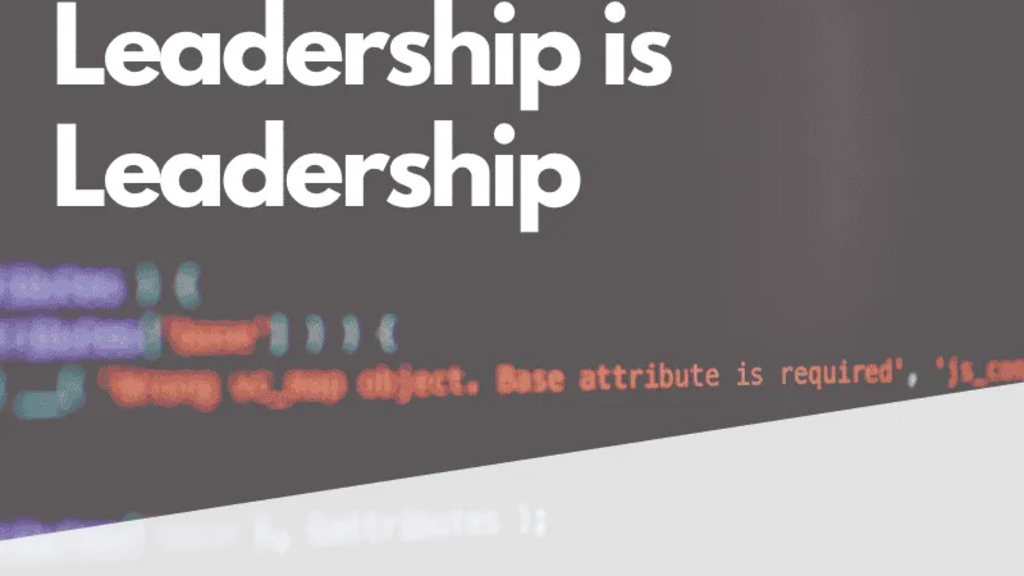 Technical Leadership is Leadership image image