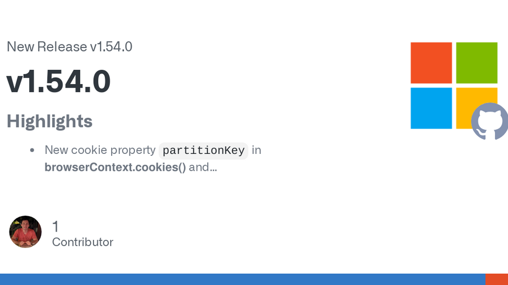 Playwright v1.54.0 release notes image