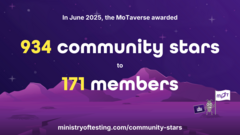 We just broke another record. In June 2025, the MoTaverse awarded 934 community stars. That's up nearly 21% from May! And this meant more stars for the same number of members. 171 in both June and ... image