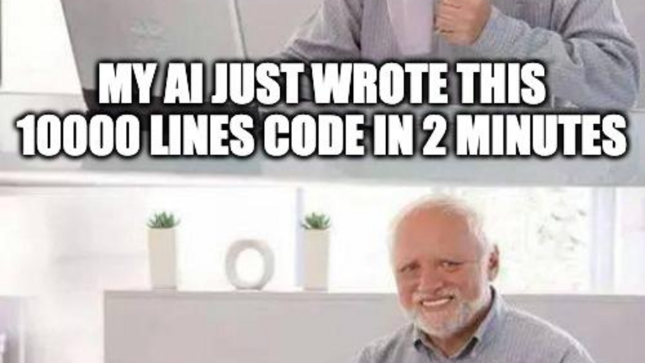 I am not afraid of AI generated code image