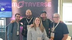 Niki, Ilias, Giorgos and I with Rosie Sherry at the MoT booth in Valencia image