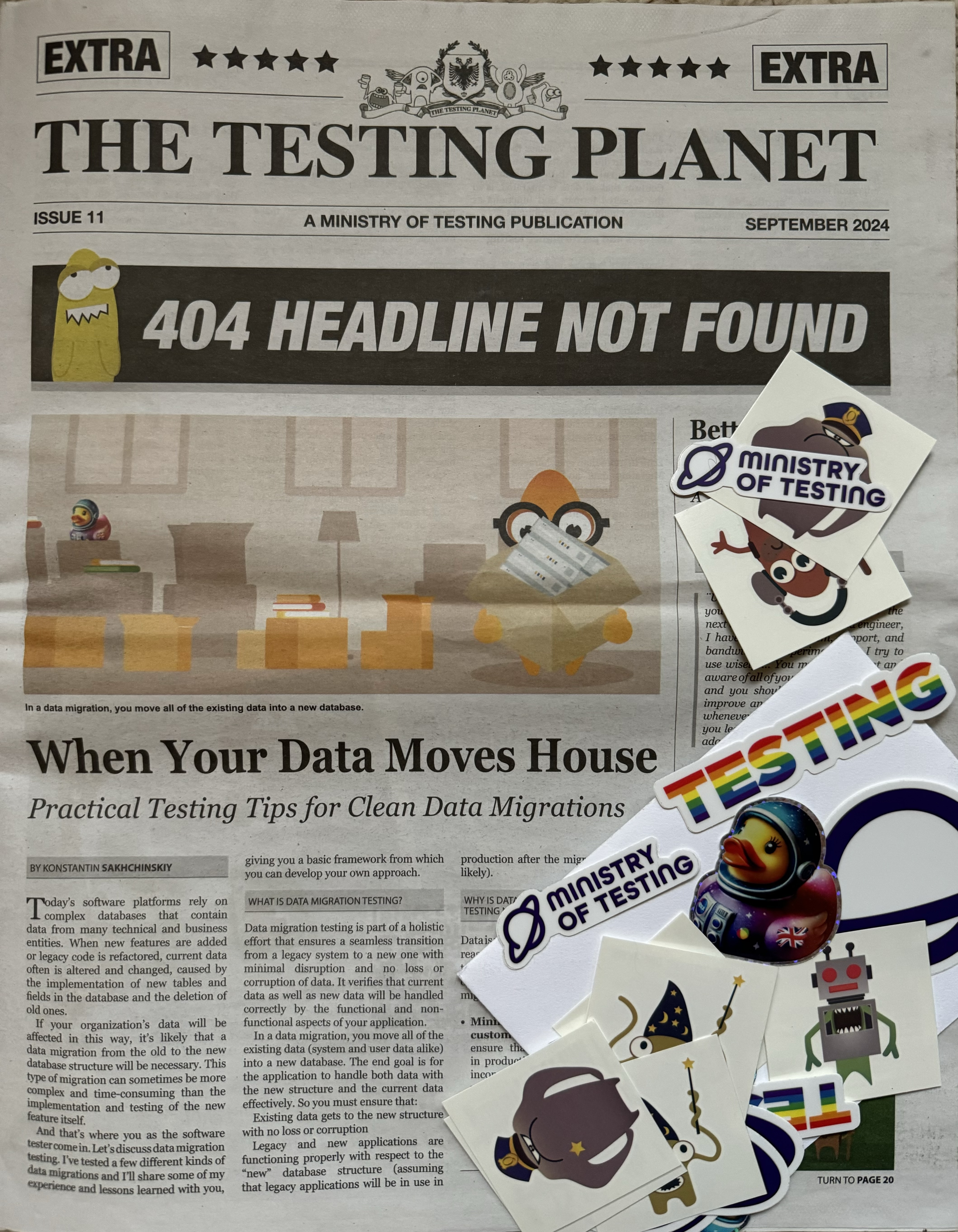 The Testing Planet plus a bunch of awesome stickers