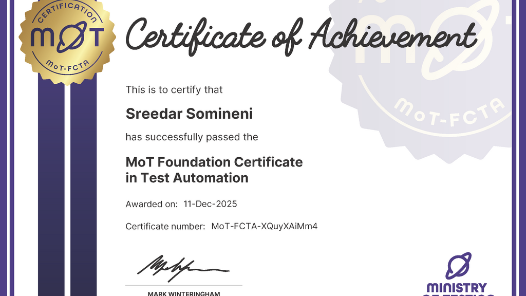 MoT Foundation Certificate in Test Automation image