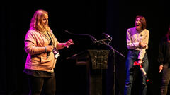 Nic Furniss did a most memorable 99 second talk. And Gwen's reaction is just perfect. image