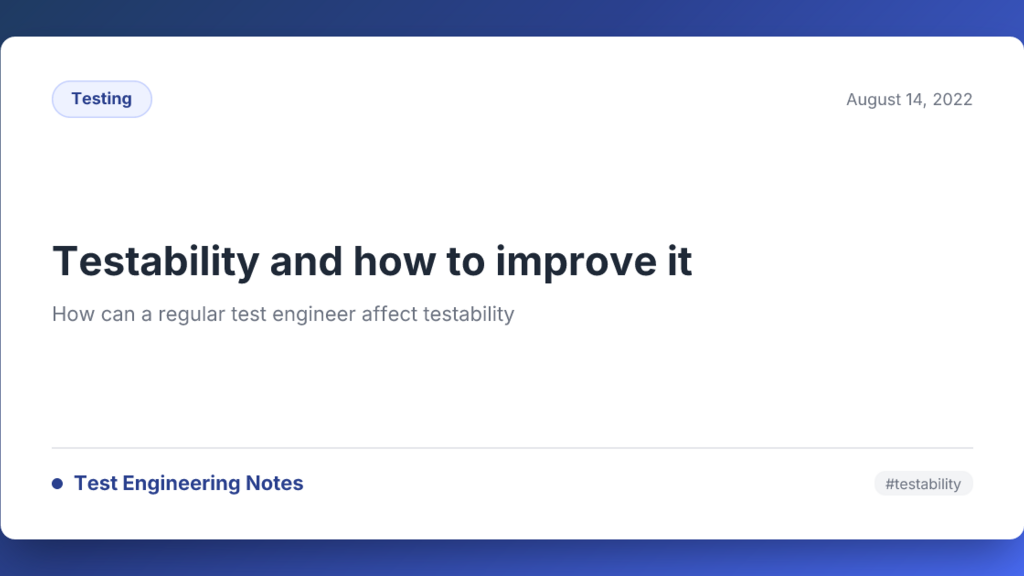 Testability and how to improve it image image