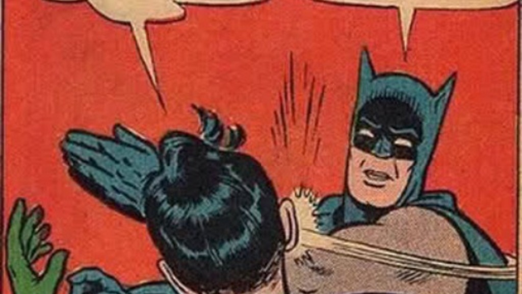Batman and Robin arguing on who is responsible for their work after  using AI