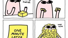 I'm glad me and my sticky notes were of help to you! It used to bother me, but I've learned that having a clean desk ... image