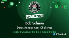 Bob Salmon solves the Data Management Challenge from Test.bash(); 2022 using SQLServer Studio and Visual Studio. image