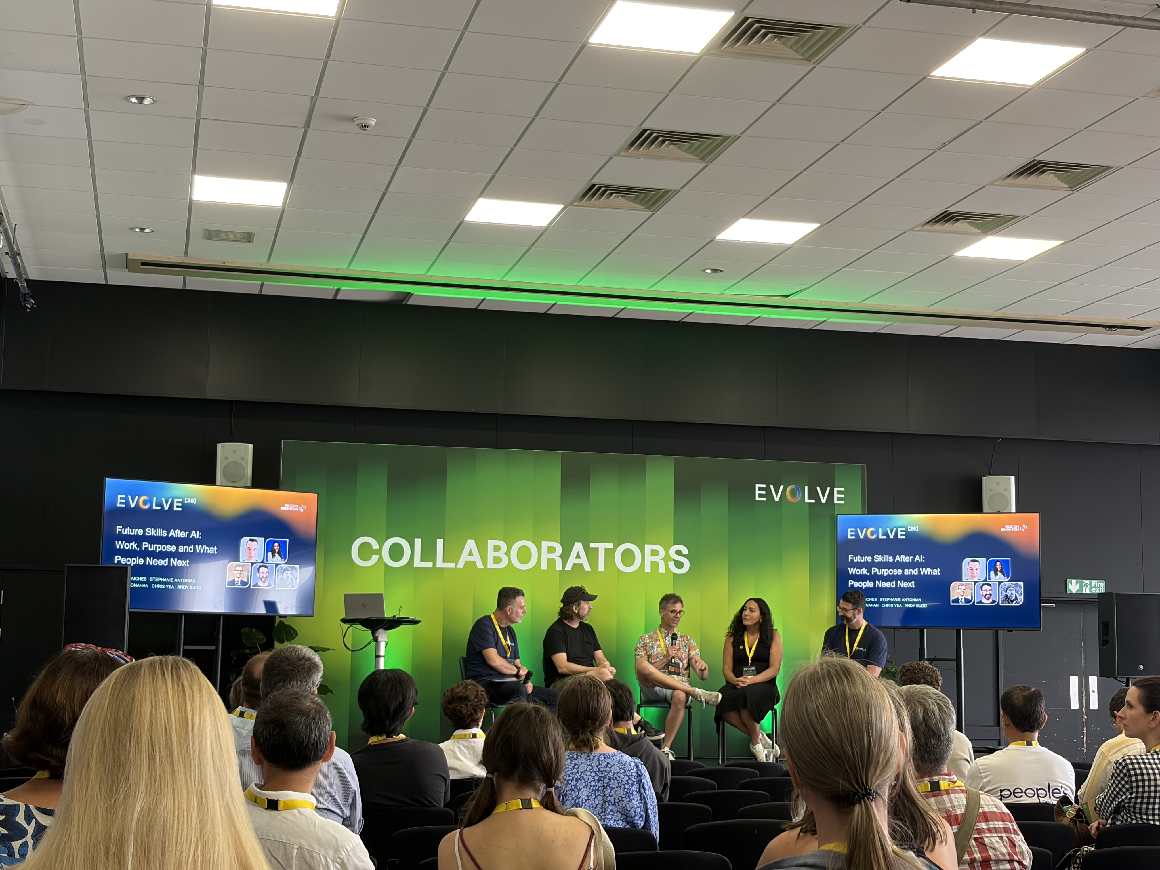 People on stage as a panel session  image