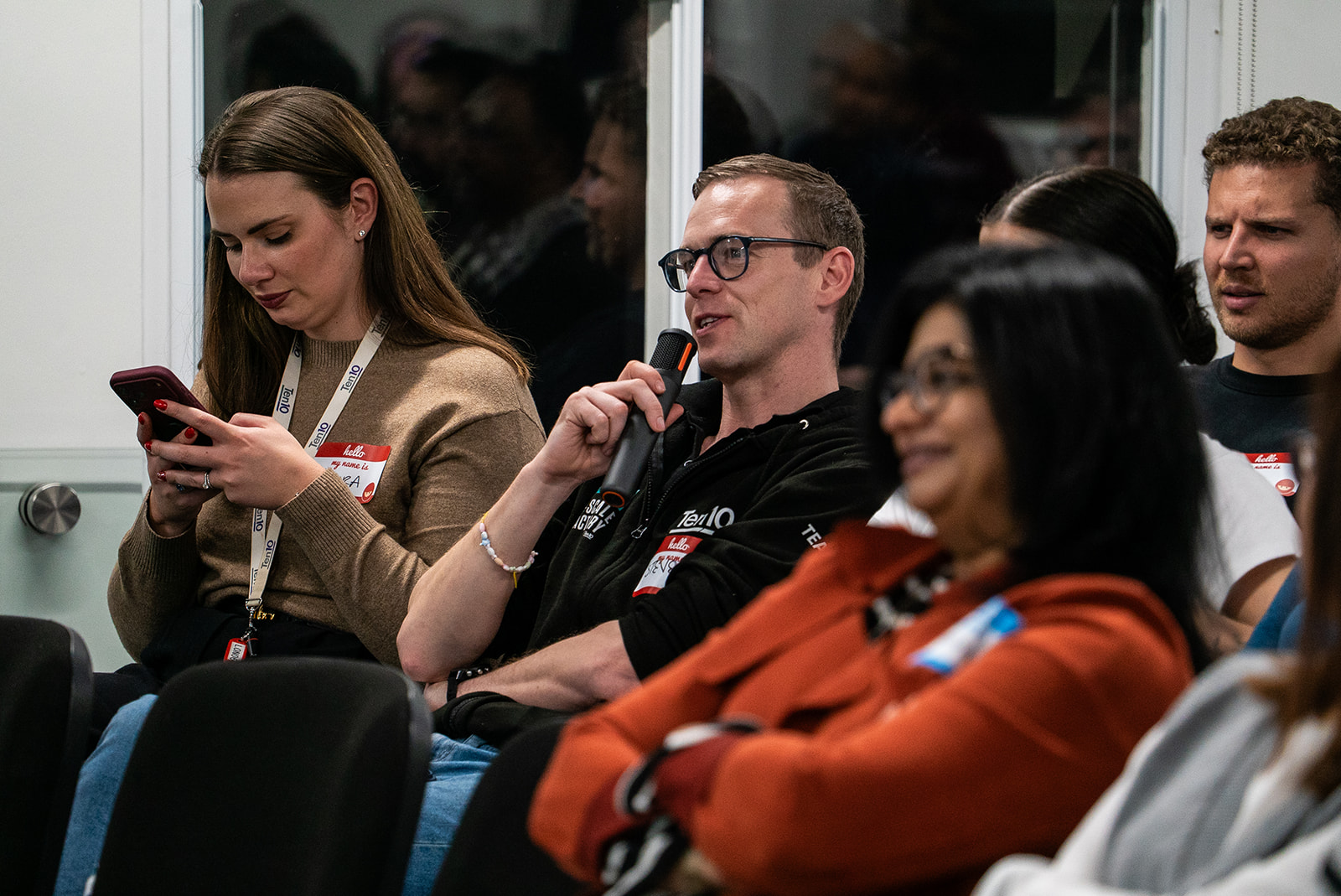 A member of the audience asking a question.