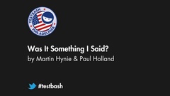Was It Something I Said? - Martin Hynie &amp; Paul Holland image