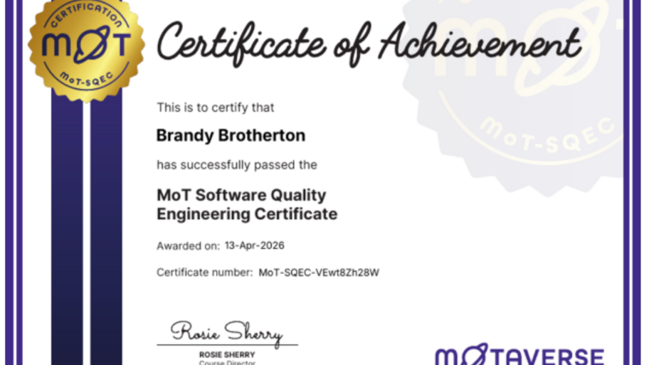 Software Quality Engineering Certificate - Check! image