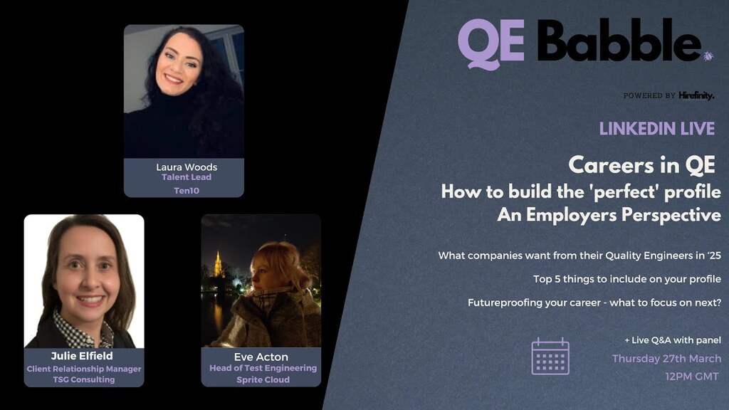 Careers in Quality Engineering How to build the perfect profile image