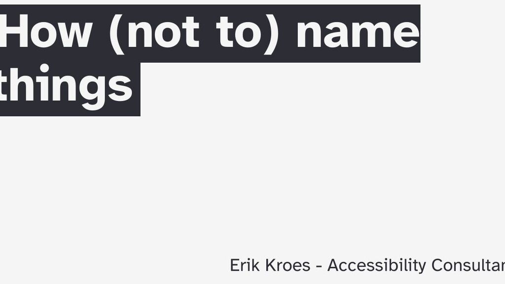 How (not to) name things image image