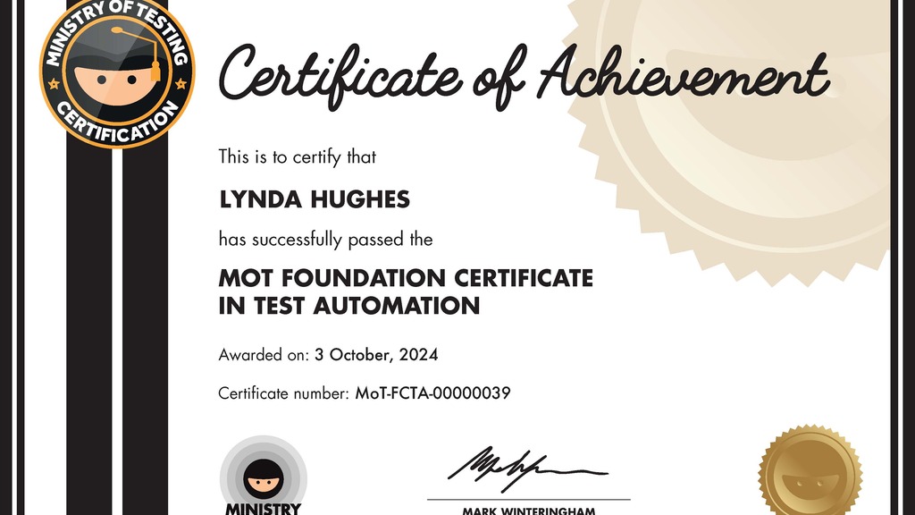 MoT Foundation Certificate in Test Automation image