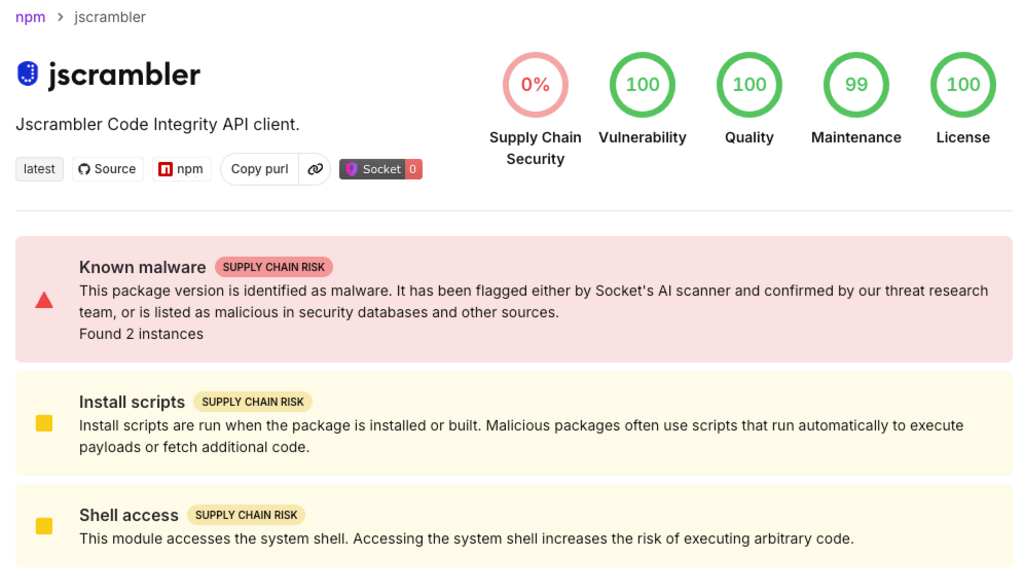 jscrambler npm Package Compromised in Supply Chain Attack image image