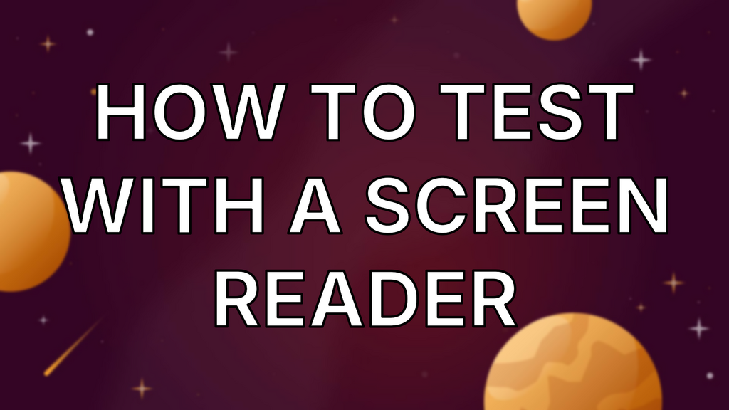 How to test with a screen reader image