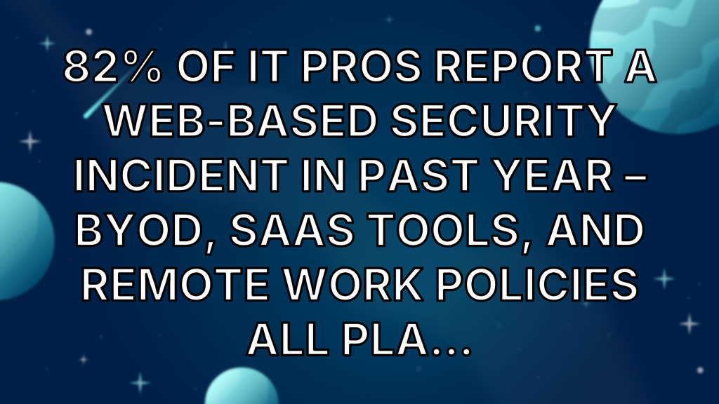 82% of IT pros report a web-based security incident in past year – BYOD, SaaS tools, and remote work policies all pla... image