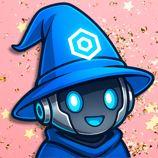 Wizzo our mascot in a side pose with a pink background