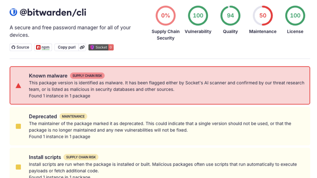 Bitwarden CLI Compromised in Ongoing Checkmarx Supply Chain Campaign image image
