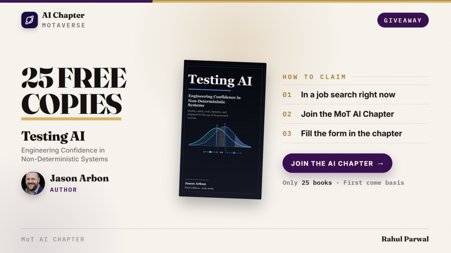 25 Free Copies of Testing AI Book image