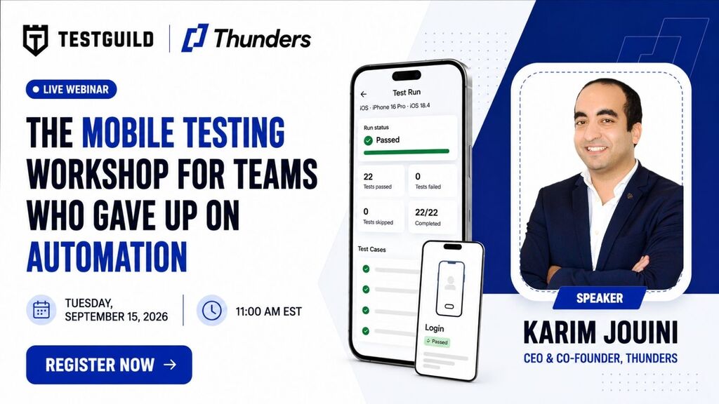 The Mobile testing workshop for teams who gave up on automation banner image